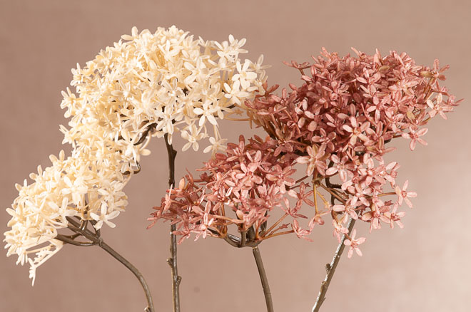 F400- DRY CROWN FLOWERT 71 cm růžová a bílá